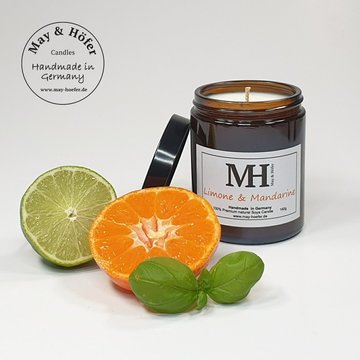 May & Höfer<br>Duftkerze im Apothekerglas Duft:<br>Limone-Mandarine