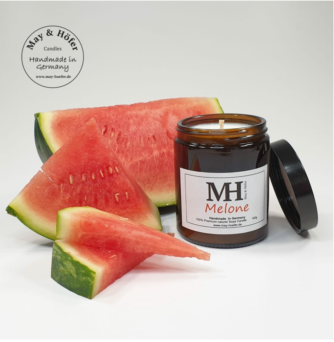 May & Höfer<br>Duftkerze im Apothekerglas Duft:<br>Melone